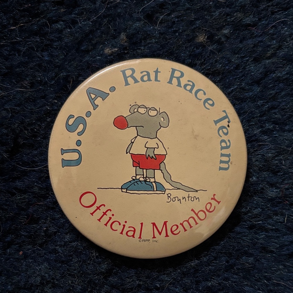 Vtg Boynton Rat Race Pin